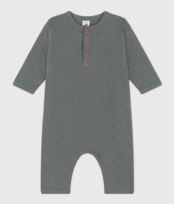 Langer Baby-Overall aus gestepptem Doppeljersey grün THUYA