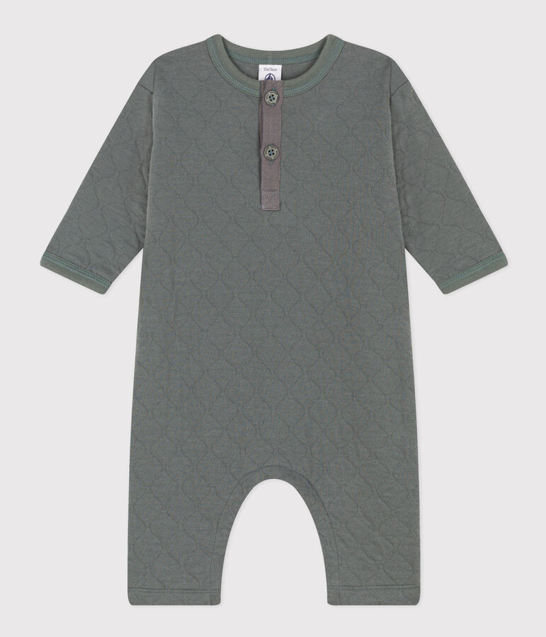 Langer Baby-Overall aus gestepptem Doppeljersey grau
