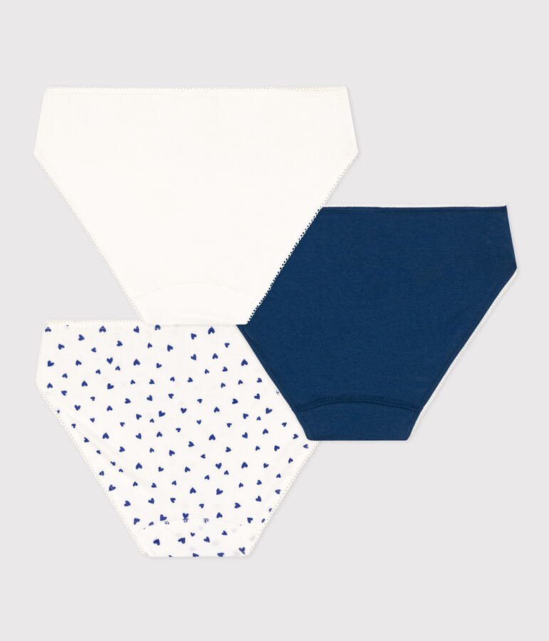 3er-Set Slips aus Baumwolle und Elastan mit Herzmotiv f&uuml;r M&auml;dchen vielfarbig