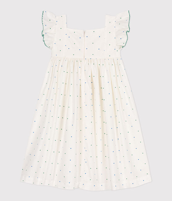 Ärmelloses Kinder-Kleid aus Baumwolle mit Pünktchenmuster weiss MARSHMALLOW/weiss MULTICO