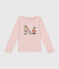 Langärmeliges Kinder-T-Shirt aus Rippstrick für Mädchen rosa SALINE