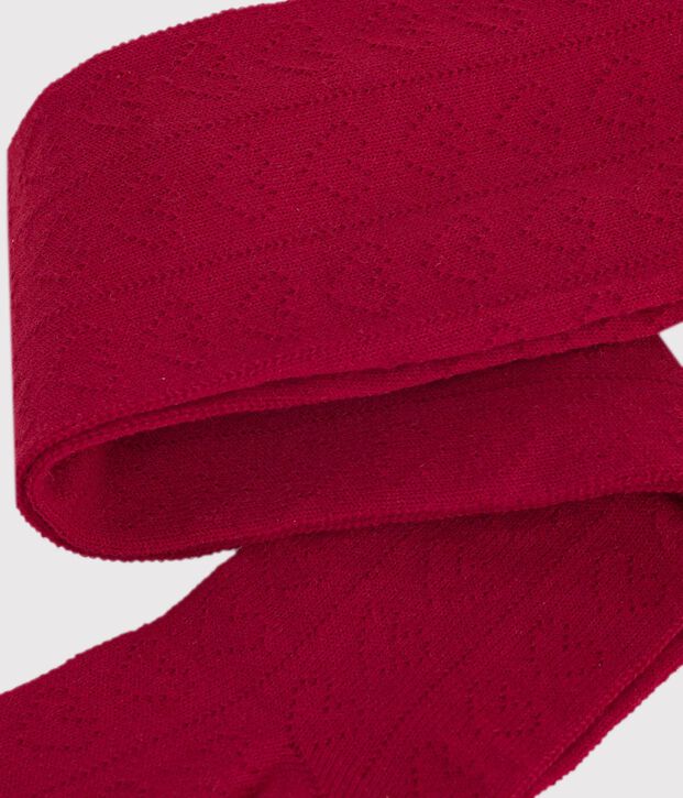 Baby-Strumpfhose aus Baumwolle mit Herz-Lochstickerei rot