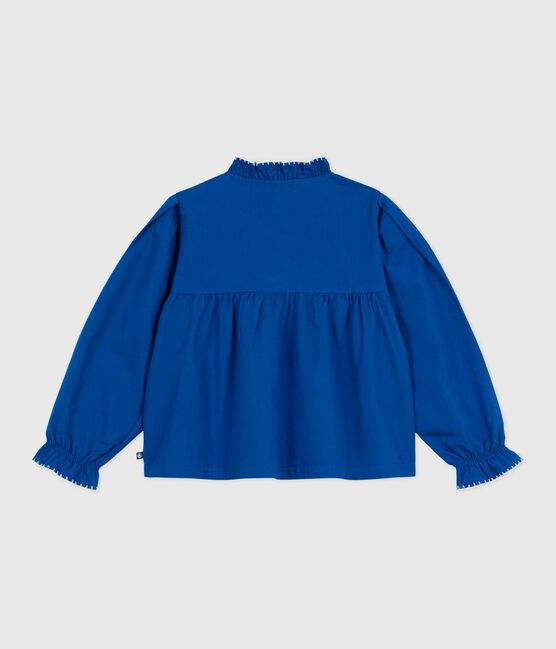 Langärmelige Kinder-Bluse aus einfarbigem Baumwoll-Twill OLYMPIC