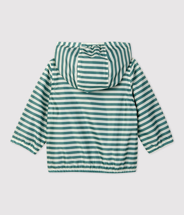 Baby-Windjacke aus recyceltem Polyester gr&uuml;n/naturfarben
