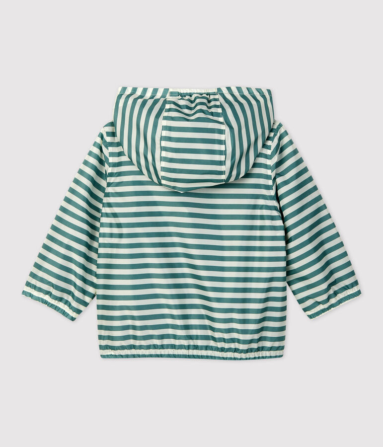 Baby-Windjacke aus recyceltem Polyester gr&uuml;n BRUT/weiss AVALANCHE