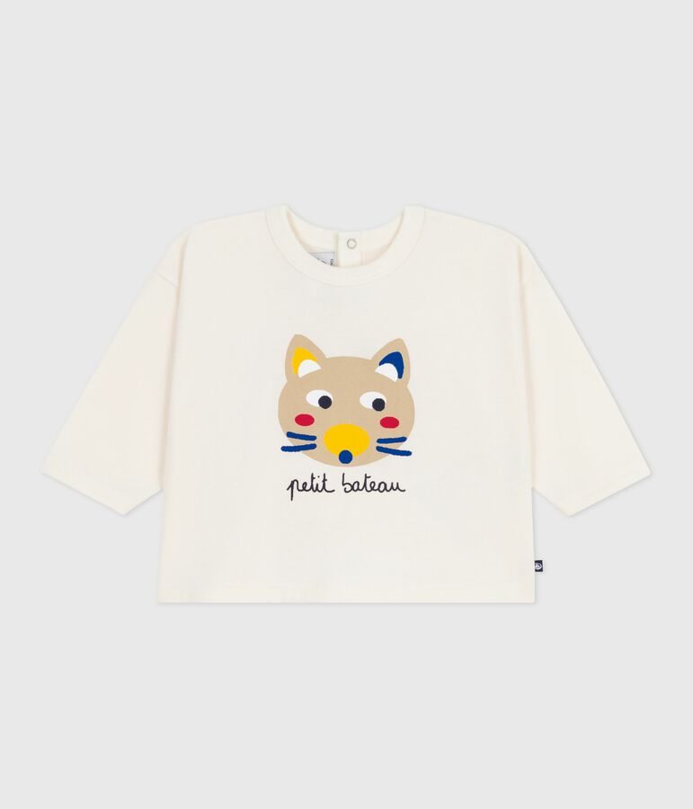 Lang&auml;rmliges Baby-T-Shirt aus Baumwolle naturfarben/vielfarbig