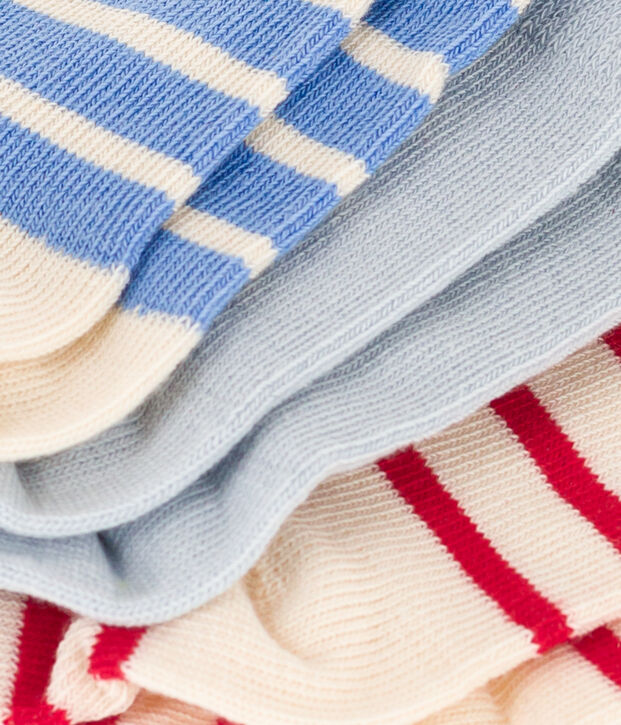 3er-Set gestreifte Babysocken aus Baumwolljersey vielfarbig