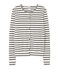 Gestreifter Damen-Cardigan beige COQUILLE/blau SMOKING