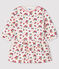 Langärmeliges Baby-Kleid für Mädchen weiss MARSHMALLOW/weiss MULTICO