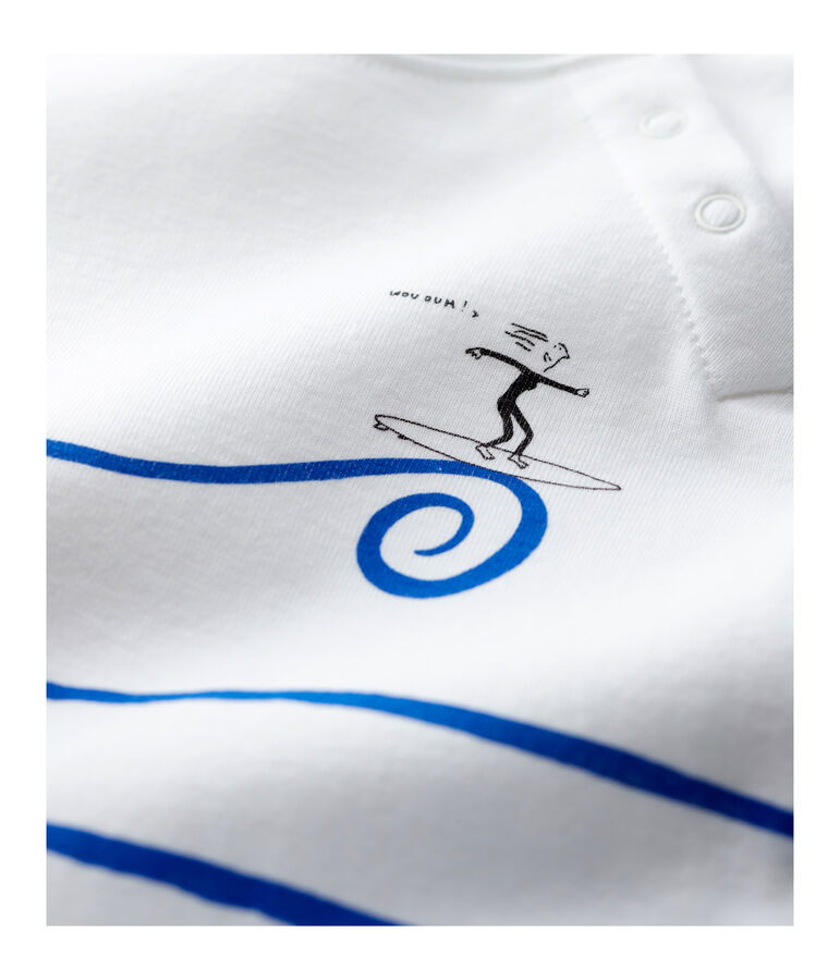 Baby-Kurzoverall aus Bio-Baumwolle weiss