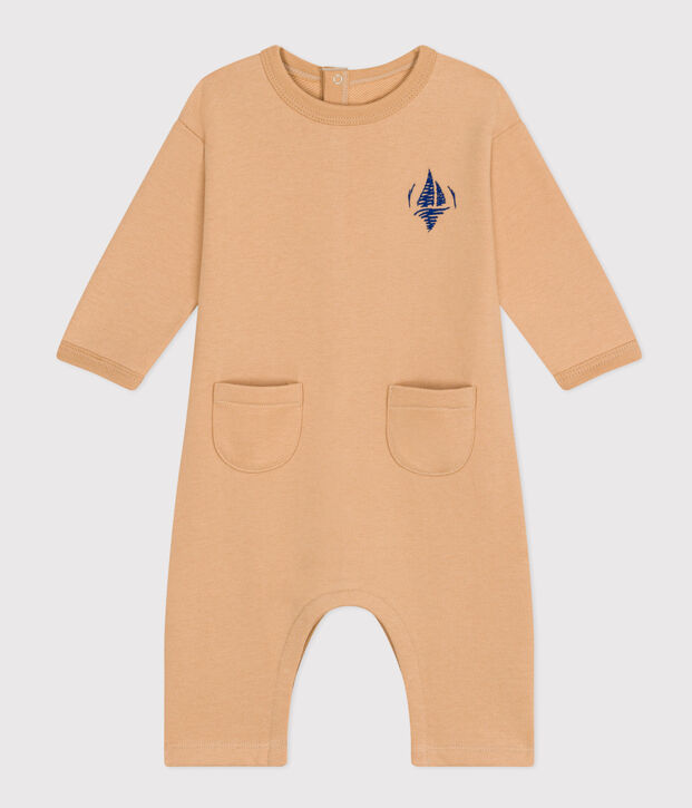 Baby-Langoverall aus Molton beige