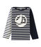 Kinder-Streifenshirt Jungen weiss MARSHMALLOW/blau SMOKING