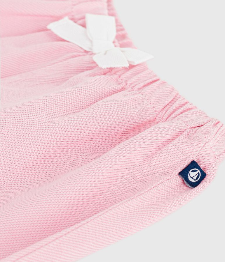 Baby-Hose aus weicher einfarbiger Baumwolle. rosa MARQUISE
