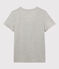 Damen-T-Shirt LE DROIT mit V Ausschnitt aus Baumwolle grau BELUGA CHINE