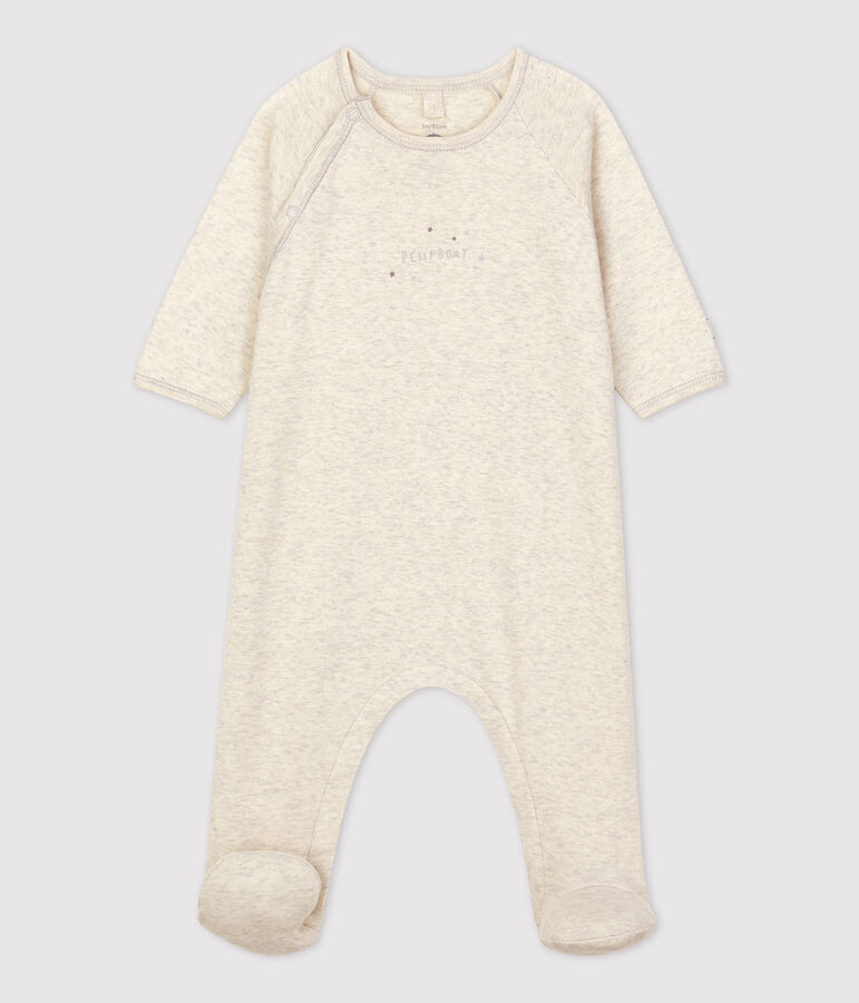 Baby-Strampler aus Bio-Baumwolle beige MONTELIMAR CHINE
