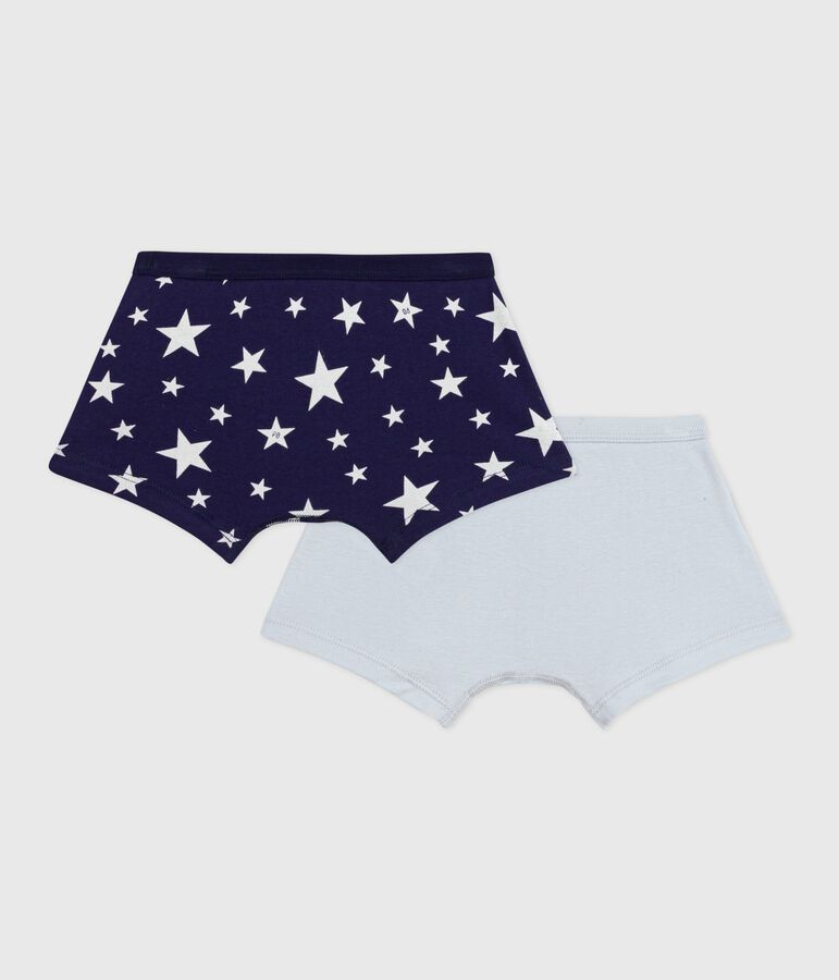 Set Kinder-Boxershorts mit &uuml;berzogenem Bund aus Baumwolle und Sternmotiv vielfarbig