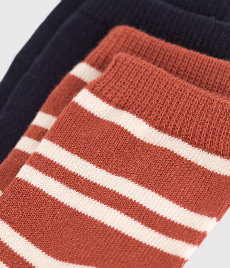 2 Paar gestreifte Babysocken aus Baumwolle vielfarbig