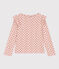 Langärmeliges T-Shirt aus Baumwolle für Kinder/Mädchen rosa SALINE/weiss MULTICO