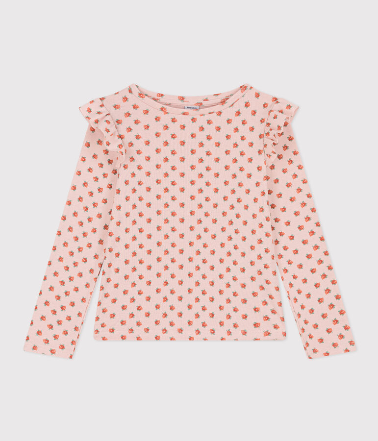 Lang&auml;rmeliges T-Shirt aus Baumwolle f&uuml;r Kinder/M&auml;dchen rosa/vielfarbig