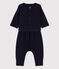 Zweiteiliges Baby-Set aus unifarbenem Bio-Doppeljersey blau SMOKING