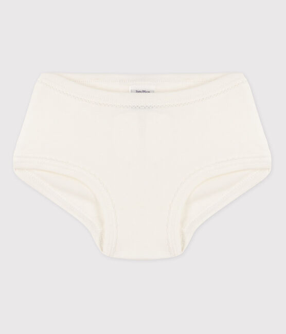 3er-Set Slips aus Bio-Baumwolle und Elastan für Mädchen weiss MARSHMALLOW