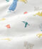 Baby-Strampler aus Molton und Bio-Baumwolle mit farbigem Tiermuster weiss MARSHMALLOW/weiss MULTICO