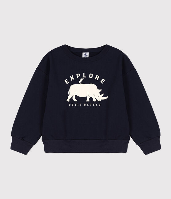 Kinder-Sweatshirt aus Molton für Jungen blau SMOKING