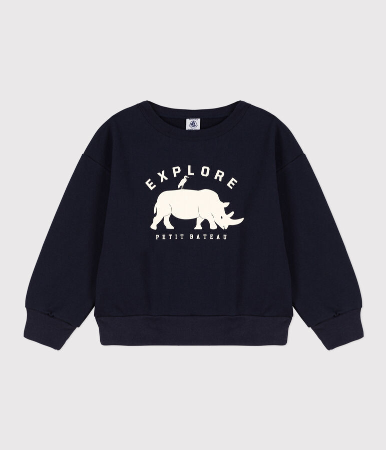 Kinder-Sweatshirt aus Molton f&uuml;r Jungen blau