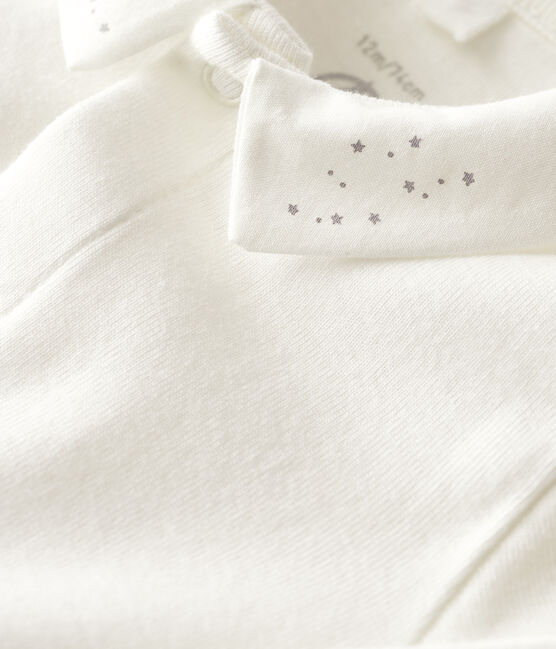 Baby-Body aus Bio-Baumwolle mit Kragen weiss MARSHMALLOW
