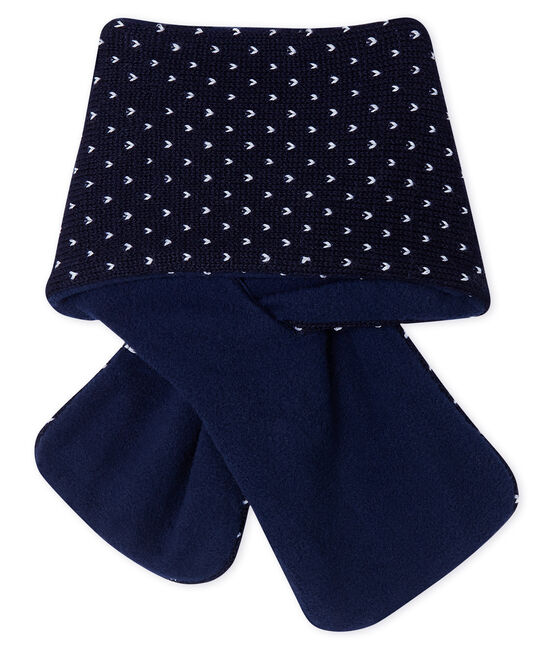 Baby-Schal, unisex mit Fleecefutter blau SMOKING/weiss MARSHMALLOW
