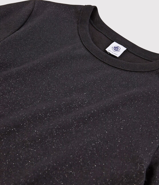 Damen-T-Shirt mit Rundhalsausschnitt schwarz NOIR/ ARGENT