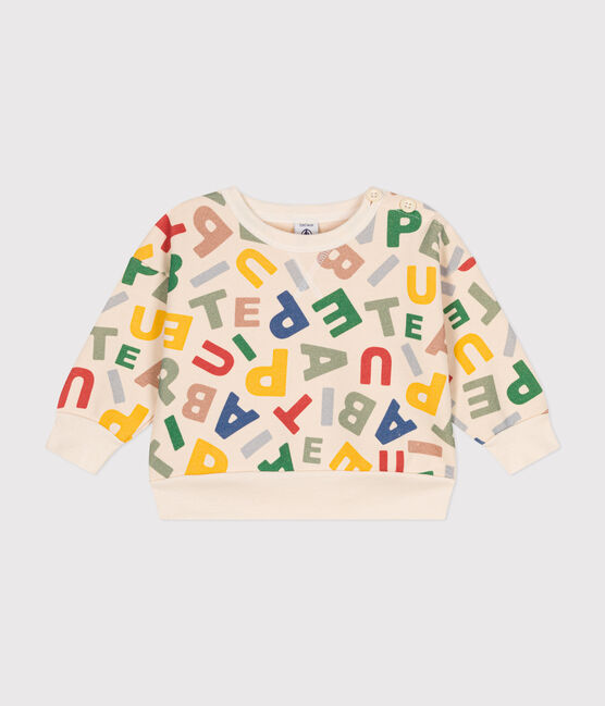 Baby-Sweatshirt aus Molton weiss AVALANCHE/ MULTICO