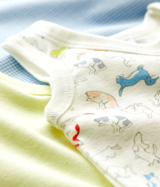 3er-Set ärmellose Baby-Bodys aus Bio-Baumwolle mit Hundewelpen-Motiv variante 1