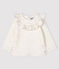 Langärmelige Baby-Bluse für Mädchen weiss MARSHMALLOW/grau ARGENT