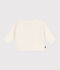 Baby-Wickeljacke aus Woll- und Baumwollstrick mit Lochmuster weiss