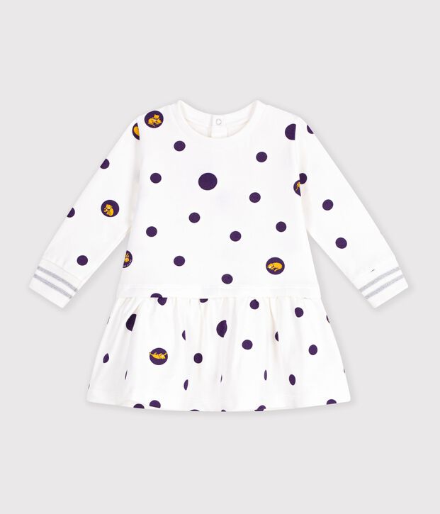Lang&auml;rmeliges Baby-Kleid f&uuml;r M&auml;dchen weiss/vielfarbig