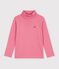 Kinder-Rollkragenshirt aus einfarbiger Baumwolle rosa