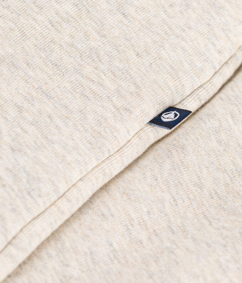 Langer, wattierter Baby-Overall mit Kapuze aus Baumwolle beige