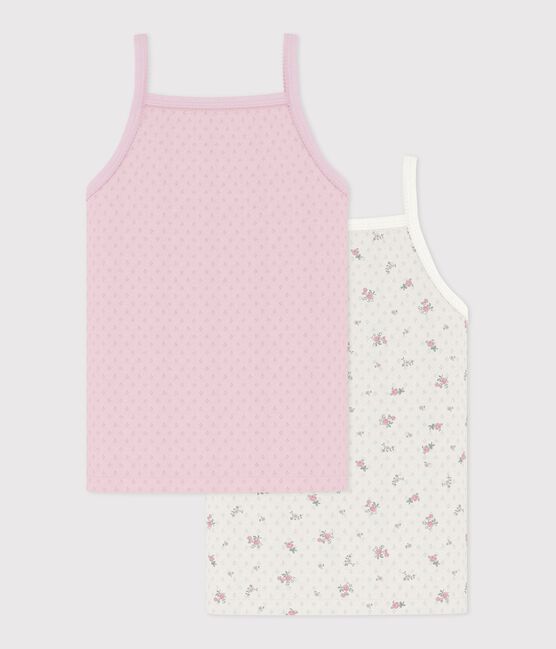 Set Kinder-Unterhemden aus Baumwolle mit Lochstickerei und Blumenmuster variante 1