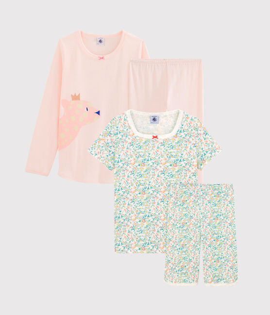Duo aus Kurz-Pyjama und Pyjama für kleine Mädchen variante 1