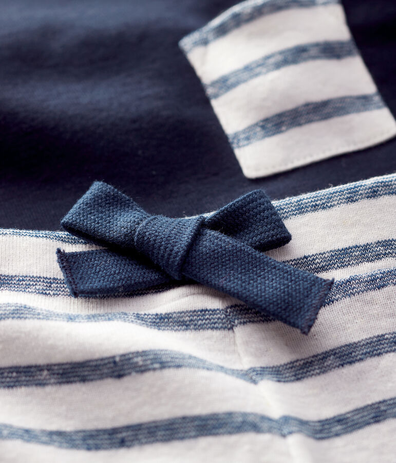 Baby-Ensemble aus T-Shirt/Shorts aus Baumwolle/Leinen f&uuml;r Jungen blau/weiss