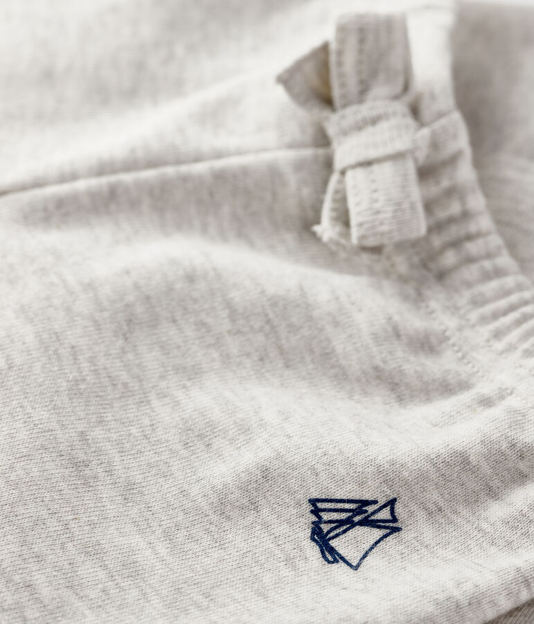 Einfarbige Strick-Babyhose Jungen grau