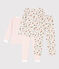 2er-Set Kinderpyjamas aus Baumwolle mit Blumenmotiv und Streifen für Mädchen variante 1