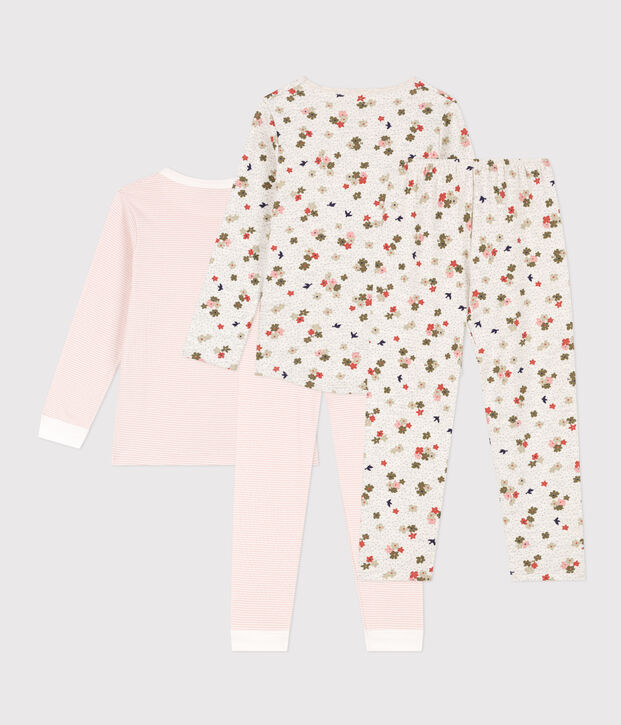 2er-Set Kinderpyjamas aus Baumwolle mit Blumenmotiv und Streifen f&uuml;r M&auml;dchen vielfarbig