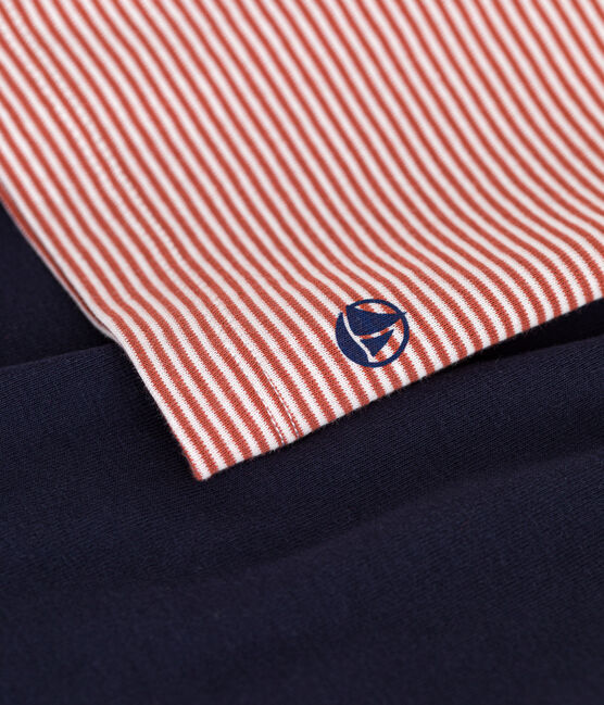 Kurzer Kinderpyjama aus Baumwolle blau SMOKING/weiss MULTICO