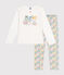 Kinder-Pyjama aus Baumwolle weiss MARSHMALLOW/weiss MULTICO
