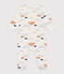 Bedruckter Strampler aus Molton weiss MARSHMALLOW/weiss MULTICO