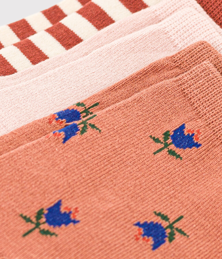 3er-Set Kindersocken mit Blumenmotiv vielfarbig