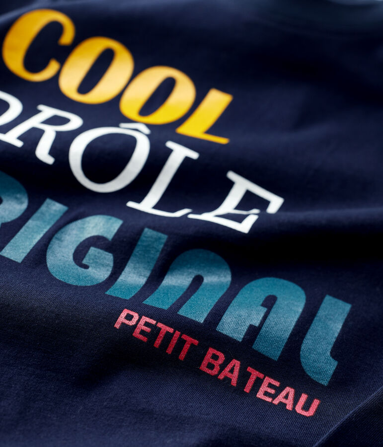 Lang&auml;rmeliges Kinder-T-Shirt aus Baumwolle f&uuml;r Jungen blau