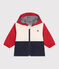 Baby-Windjacke mit Colorblock und Ringelstreifen-Futter rot AURORA/ MULTICO